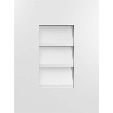 Ekena Millwork Vertical Surface Mount PVC Gable Vent: Non-Functional, w/ 3-1/2"W x 1"P Standard Frame, 12"W x 16"H GVPVE12X1601SN
